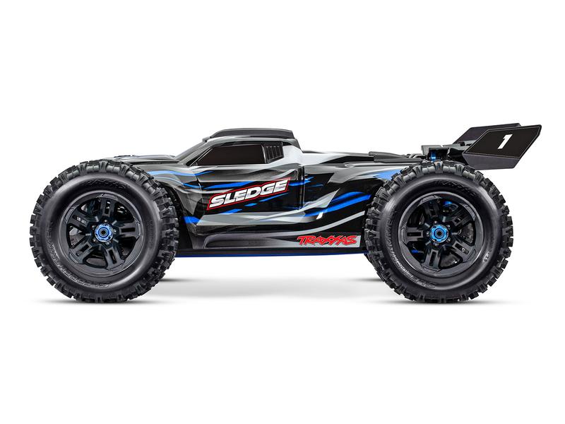 Traxxas Monster Truck Sledge VXL-6S 4WD, Blau 1:8, ARTR Ultimativer Monstertruck für Off-Road Bashing mit bis zu 110 km/h
