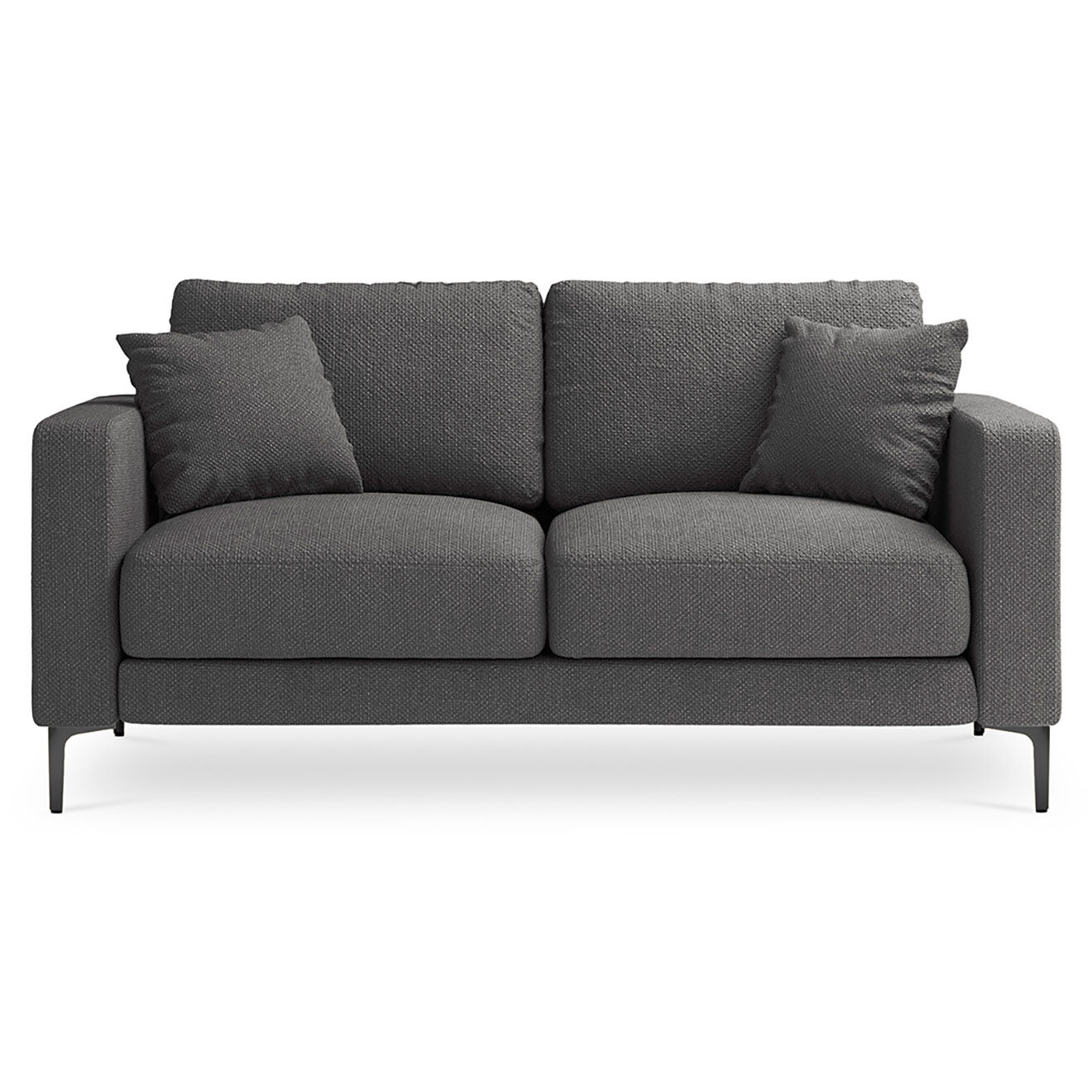 Mazzini Sofas Canapé Venus 2 Places gris foncé - 158x92x90 cm