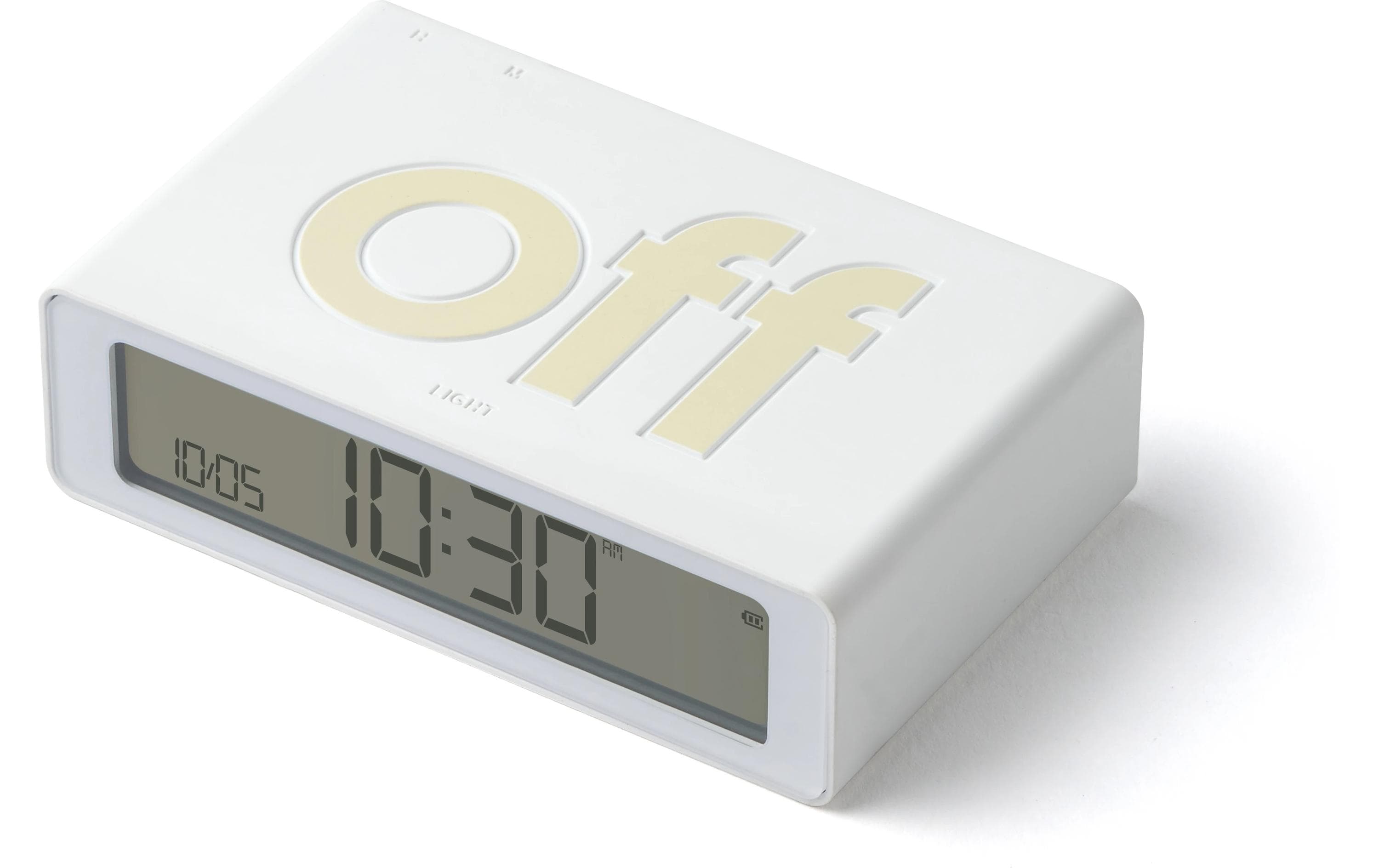 Digitalwecker Flip Mini WeissMini LCD-Wecker mit Umkehrfunktion (On/Off)