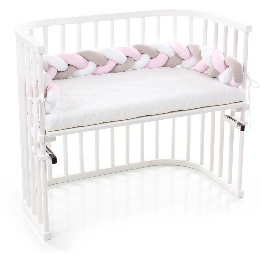 babybay® Nestchenschlange geflochten weißbeigerosa