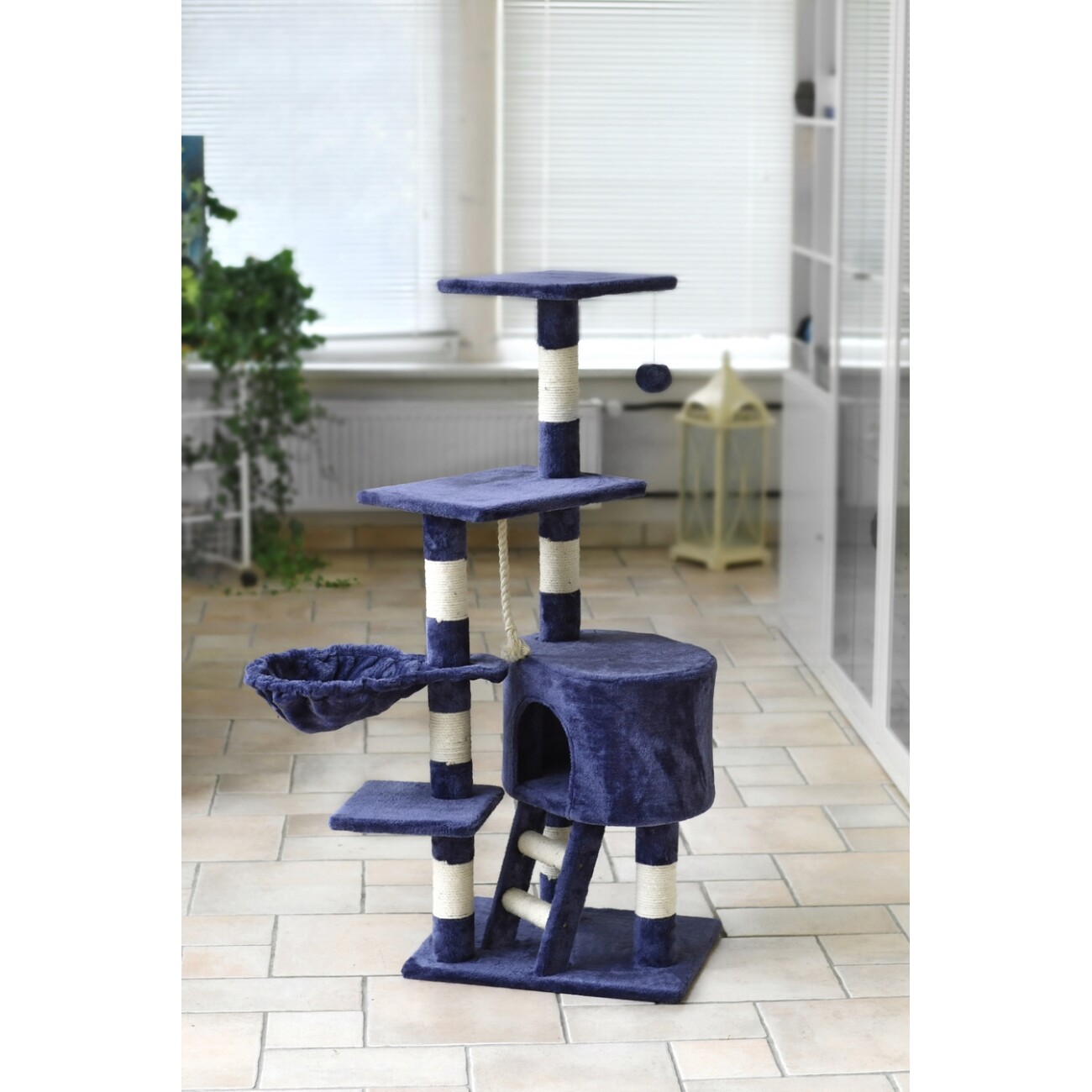 Rohrschneider ® Katzenbaum Felina , mit Gratis-Spielball, blau