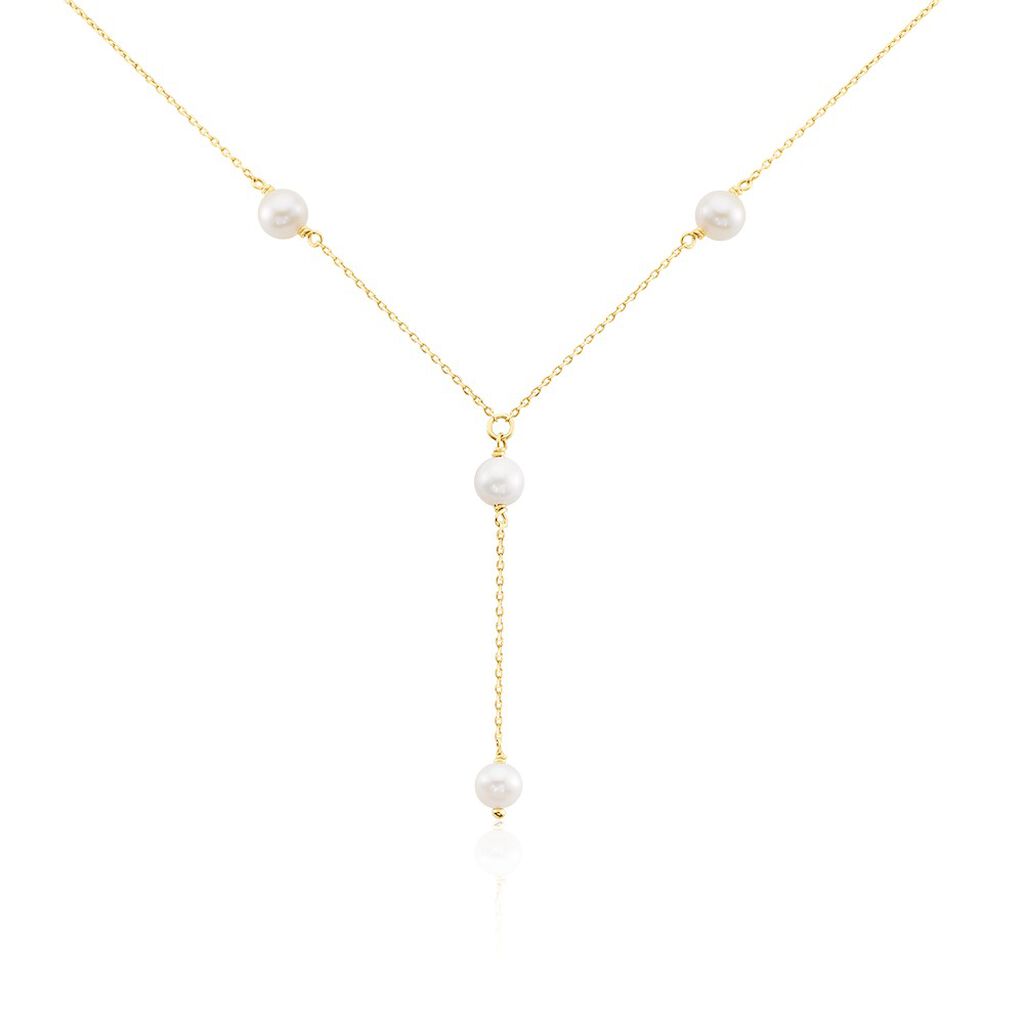 Collier Persis Or Jaune Perle De Culture