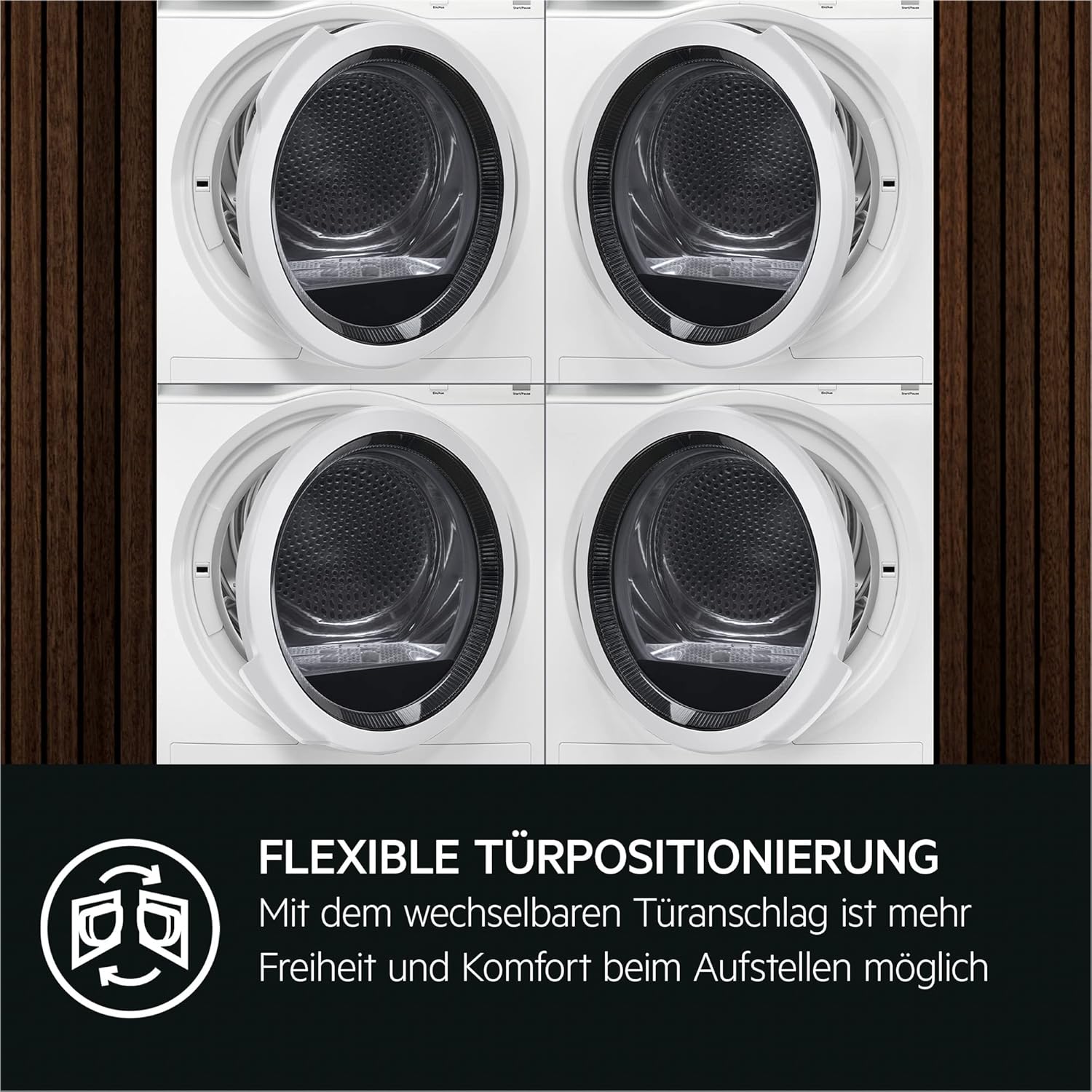 AEG Wärmepumpentrockner 8 kg, Serie 7000: SensiDry schonendes & energiesparendes Trockenverfahren,neue Energiekl. E, Mengenautomatik, Schontrommel, Wechselnde Drehrichtung, Knitterschutz, TR7T60580