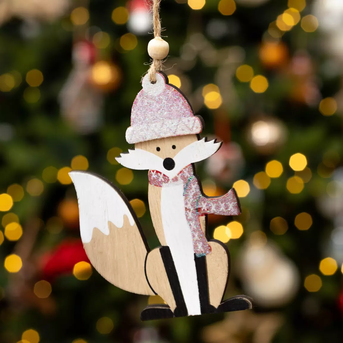 Renard de Noël à suspendre (H7 cm) Vulcan Naturel