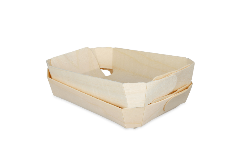 Houten snackbakje 175x110x40mm