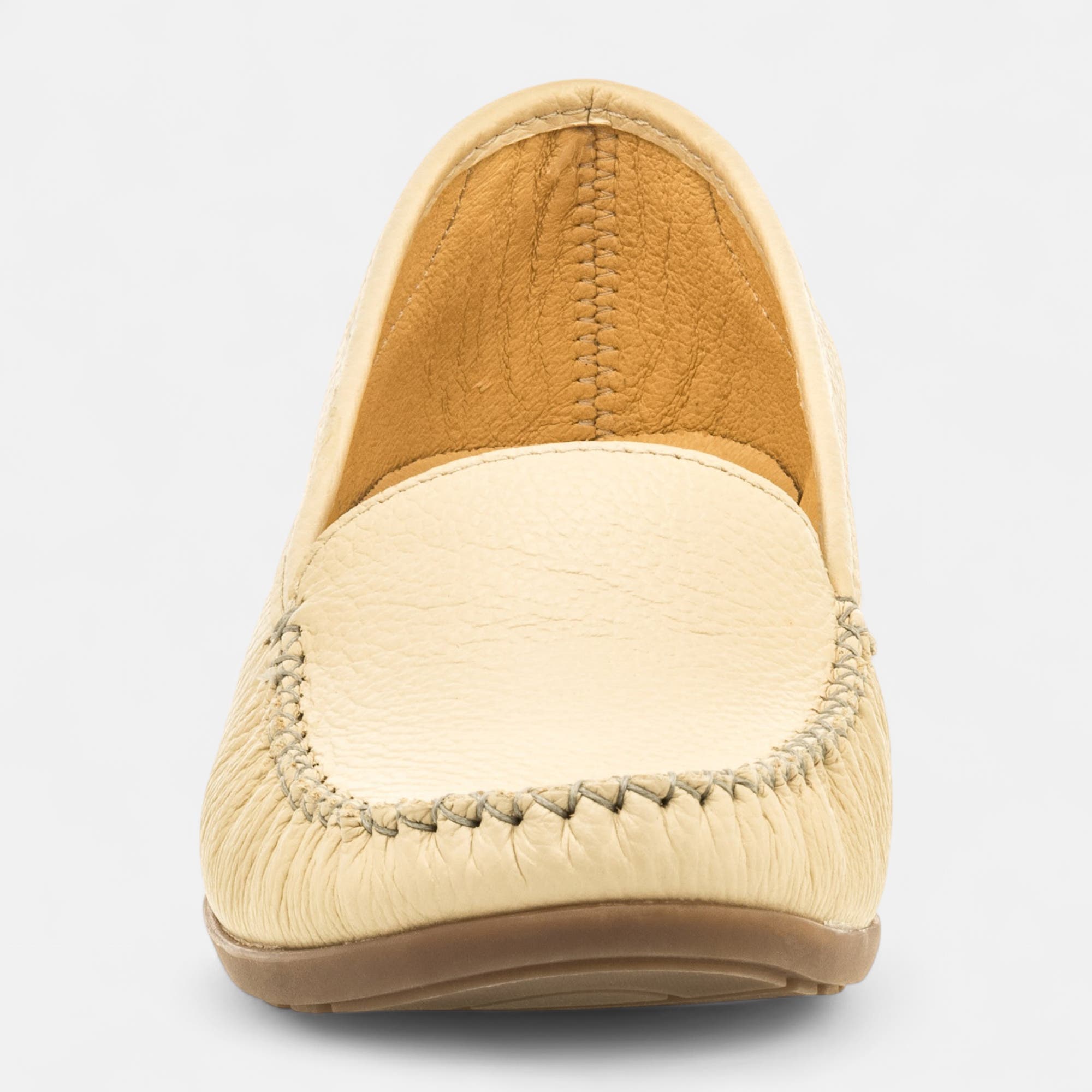 Mocassins pieds sensibles Femme en cuir beige