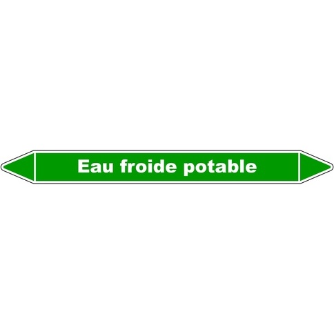 Marqueur tuyauterie - Eau froide potable - Vinyle laminé