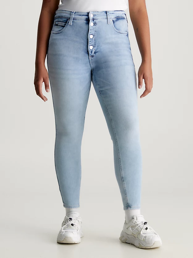 Calça jeans super skinny de cintura alta até o tornozelo
