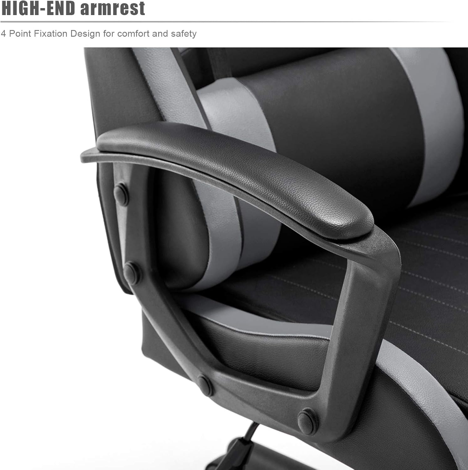 IntimaTe WM Heart Gaming Stuhl, Bürostuhl mit Verstellbarem Kopfkissen und Lendenkissen, Ergonomischer Schreibtischstuhl, Racingstuhl mit Hoher Rückenlehne, 52 x 49 x 130cm (Grau)