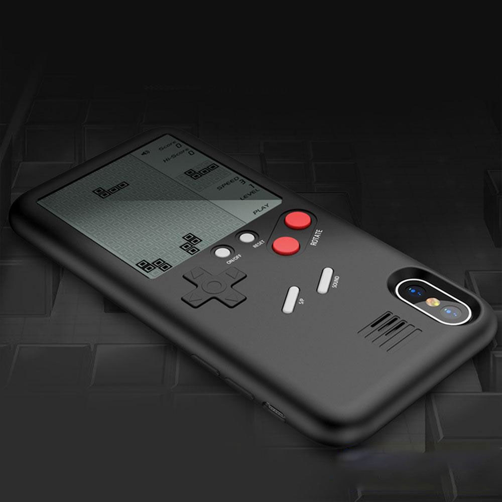iPhone Xs / X Hardcase Hülle mit integrierter Spiele-Konsole und verschiedenen Retro-Spielen - Weiss