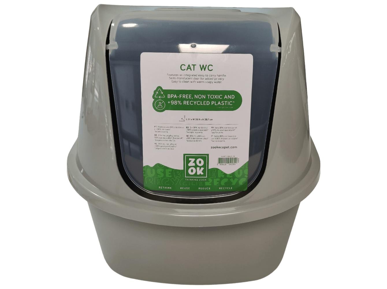 WC PARA GATO ZOOK PLÁSTICO RECICLADO 51X38.9X38.7CM