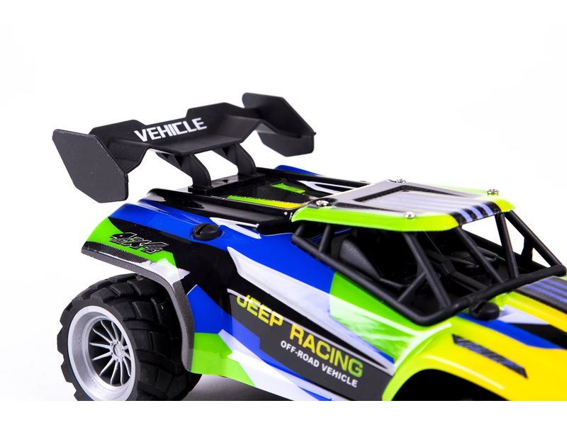 TEC-TOY Buggy Jeep Racing Blau/Grün, 1:18 Akku-Betriebenes RC Auto für Kinder ab 6 Jahren