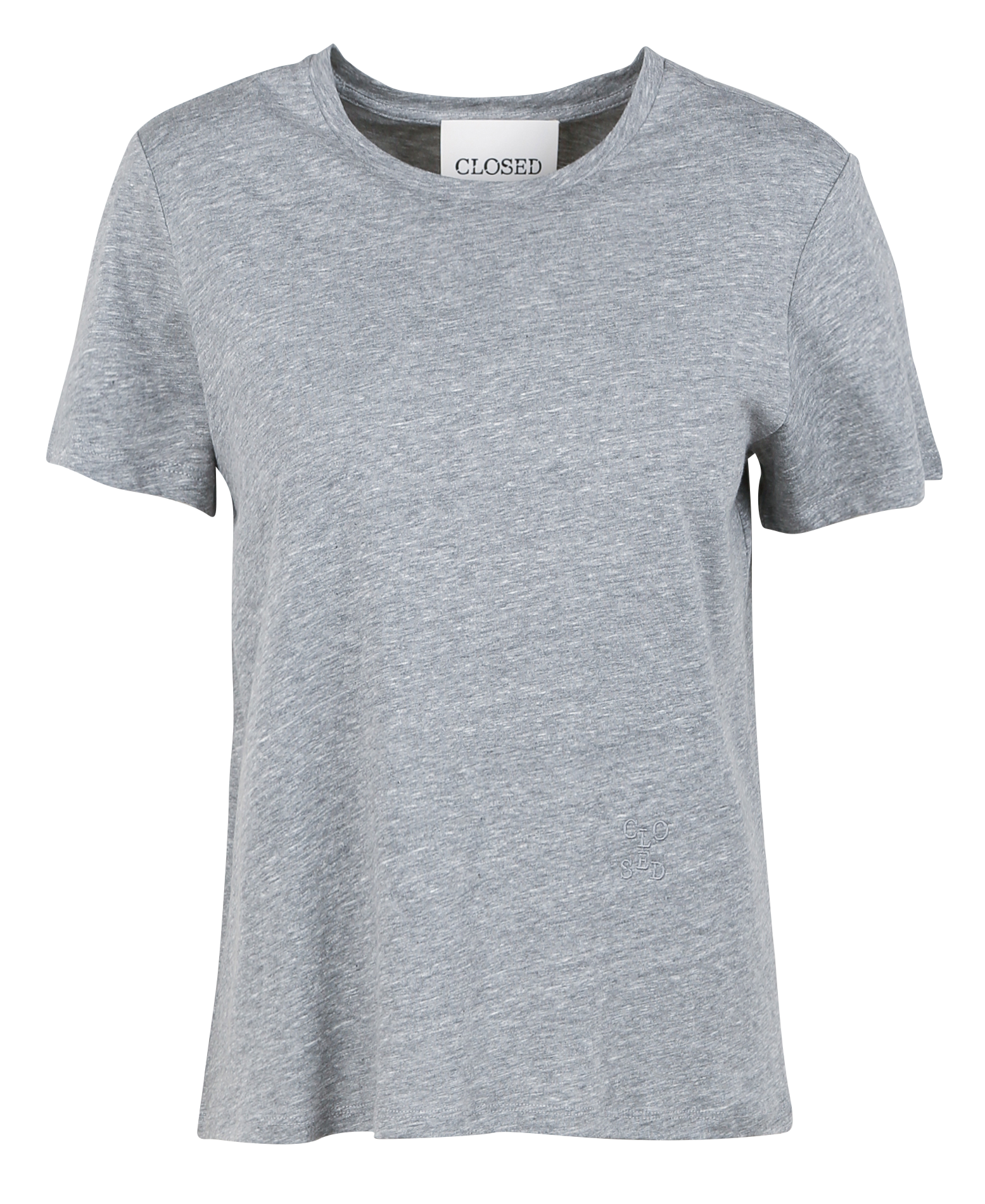 Tee-shirt col rond en coton mélangé | Gris