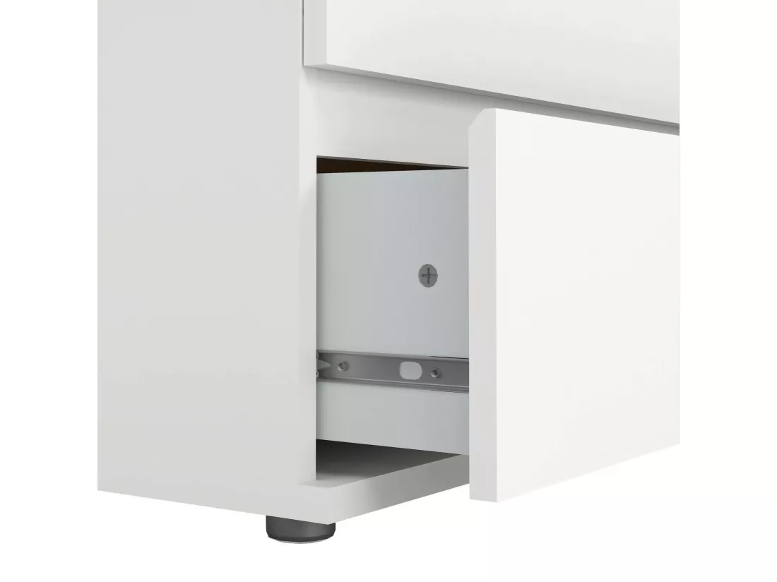 Commode Dricc, Commode polyvalente, Commode de chambre, Meuble avec tiroirs, 77x40 h107 cm, Blanc