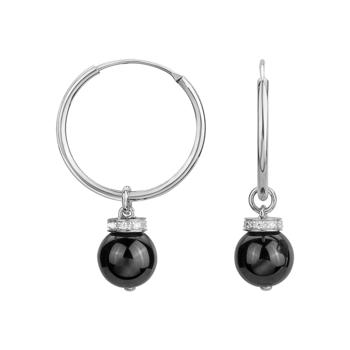 Boucles d'oreilles pendantes en Argent avec oxyde de zirconium blanc
