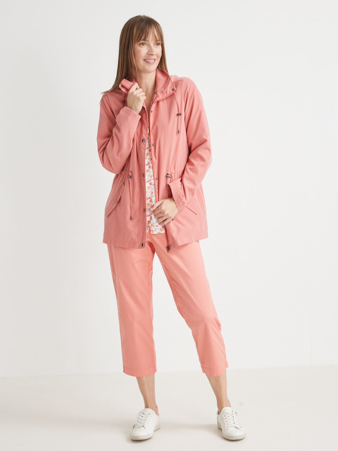 Parka déperlante toucher peau de pêche