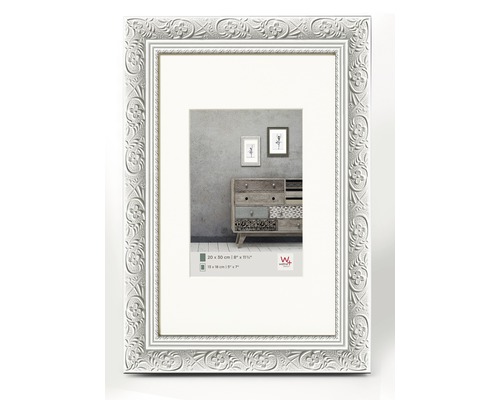 Houten fotolijst, barokstijl, wit, 20x30 cm