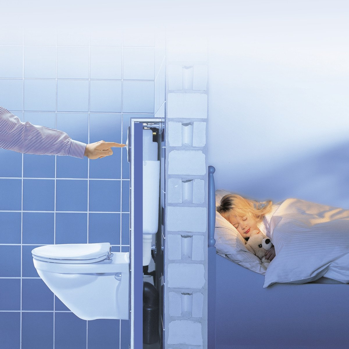 Grohe Rapid SL WC-element m. wandbevestiging z. bedieningsplaat m.geluidisolatieset