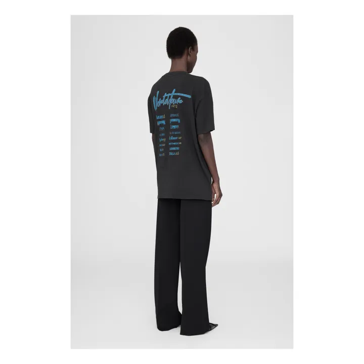 Anine Bing T-shirt Walker Léopard Coton Bio | Noir