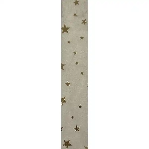 Geschenkband Samt Sterne weiß / gold
