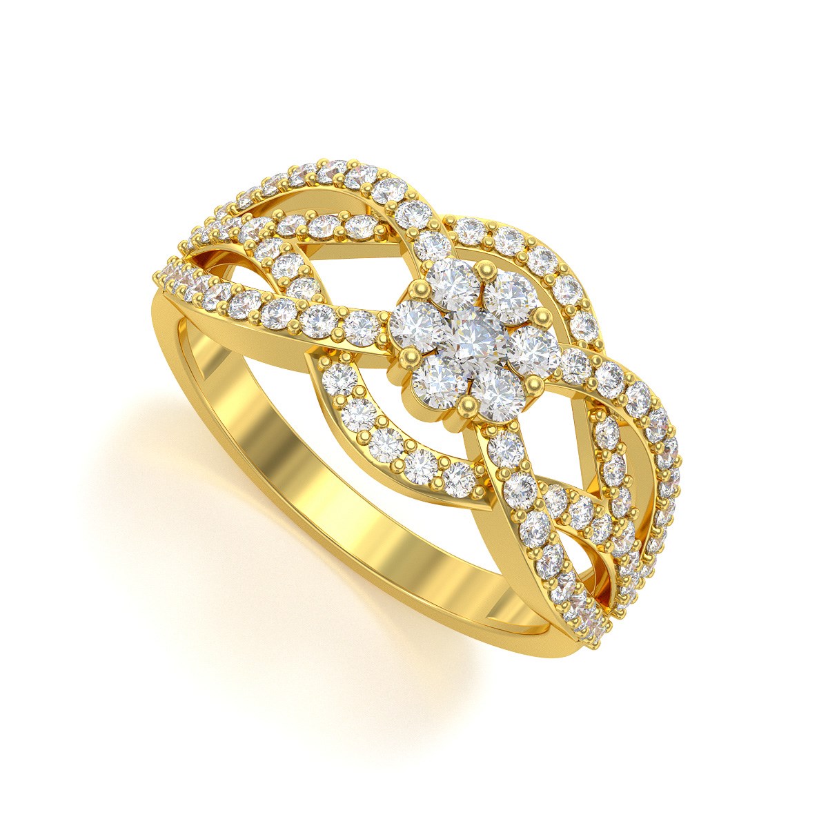 Bague ADEN Or Jaune Diamants 2.93grs