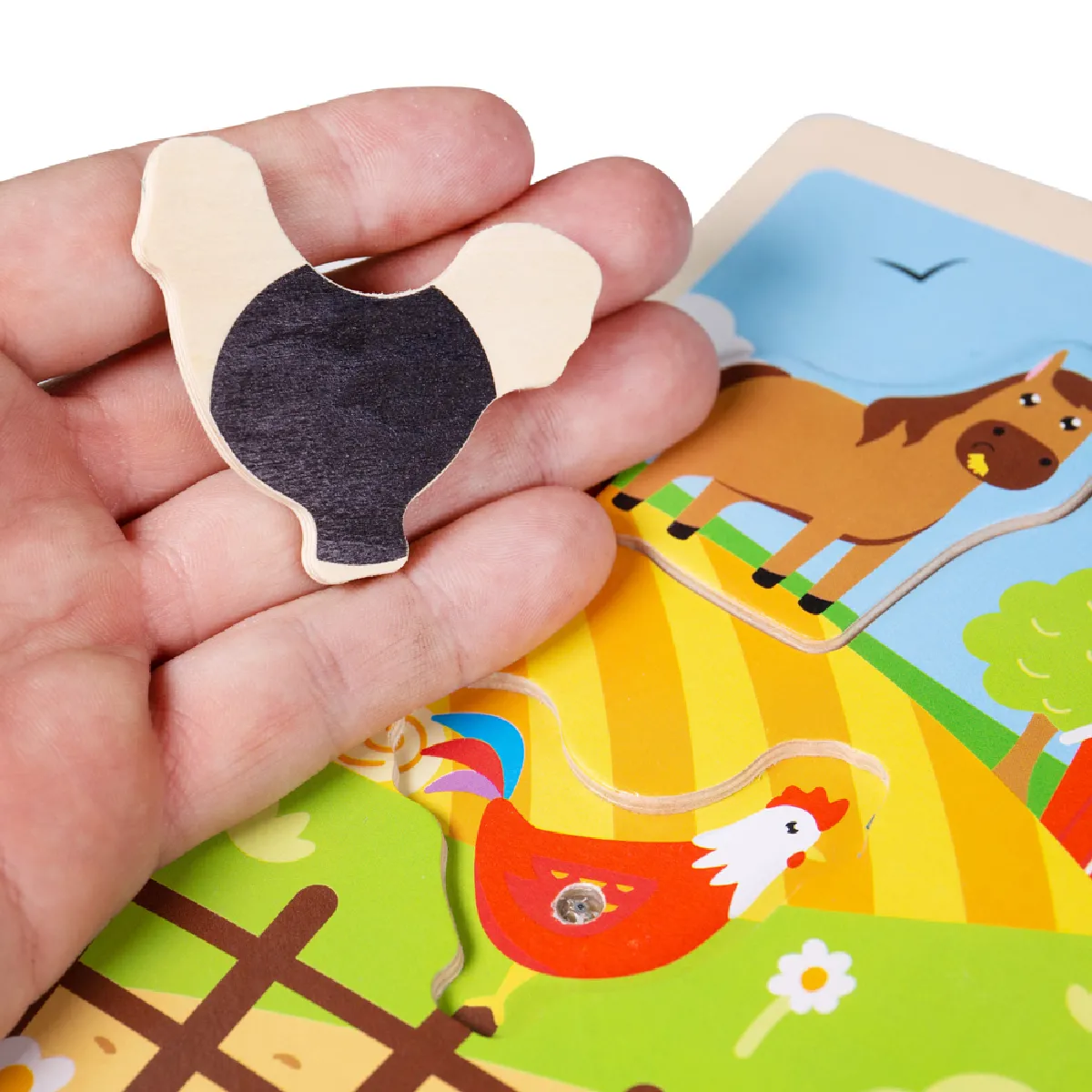 BIGJIGS TOYS Puzzle de Sons de Ferme en Bois