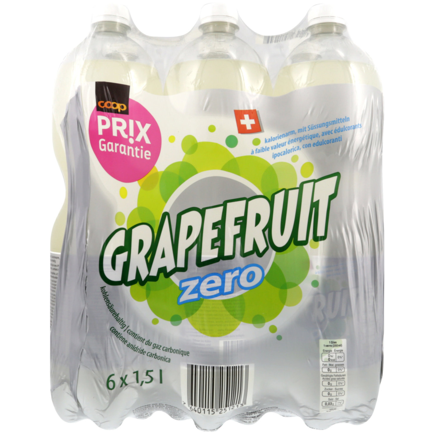 Prix Garantie Grapefruit zero 6x1,5l