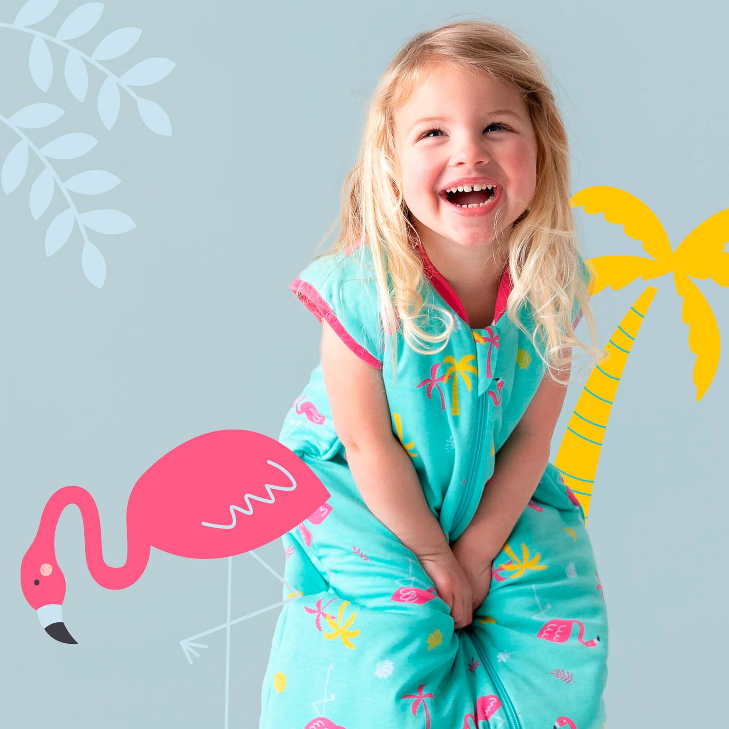 schlummersack Schlafsack ohne Füßen 2.5 Tog Flamingo