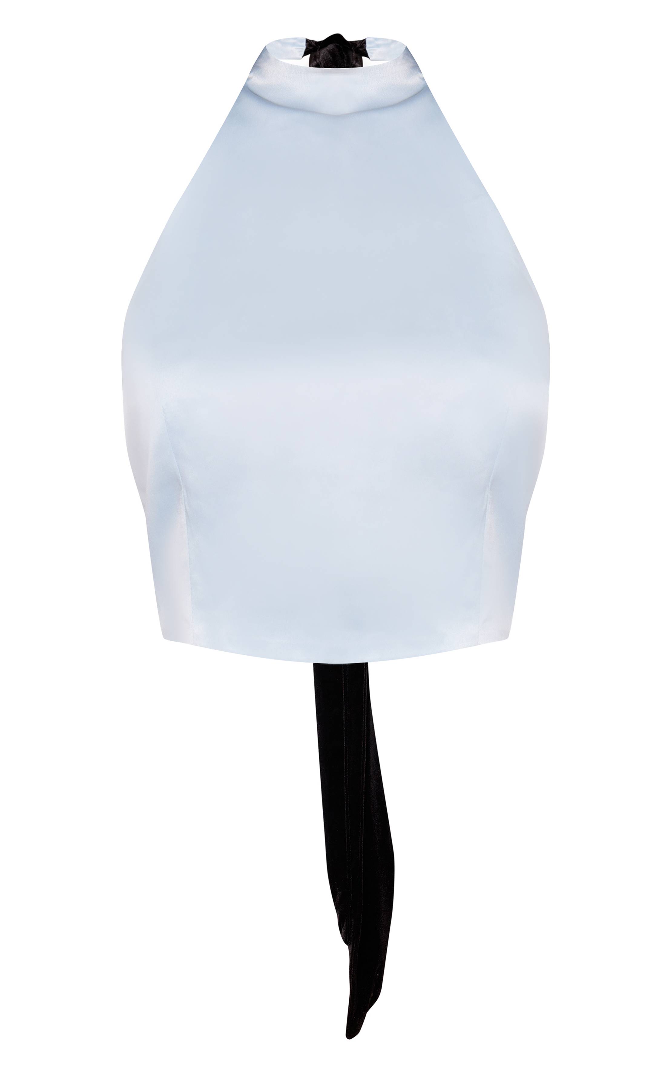Bleu Layette Top Cache-cœur Col Licou En Velours Avec Nœud