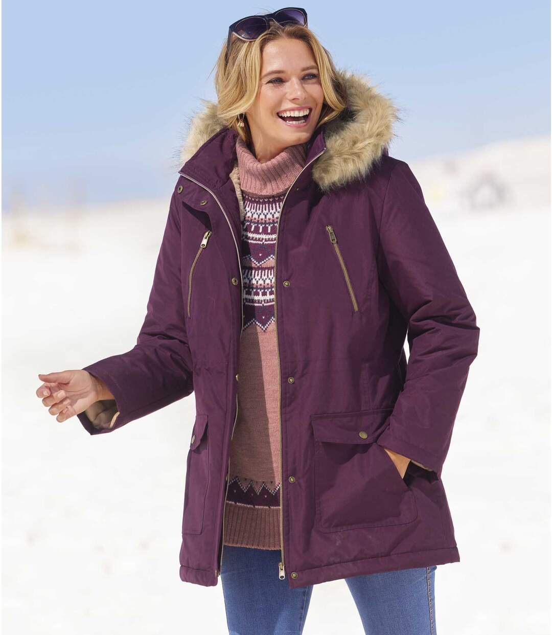 Parka Microtech à Capuche Fausse Fourrure