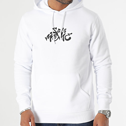 Sweat Capuche Nounours Graffiti Head Blanc