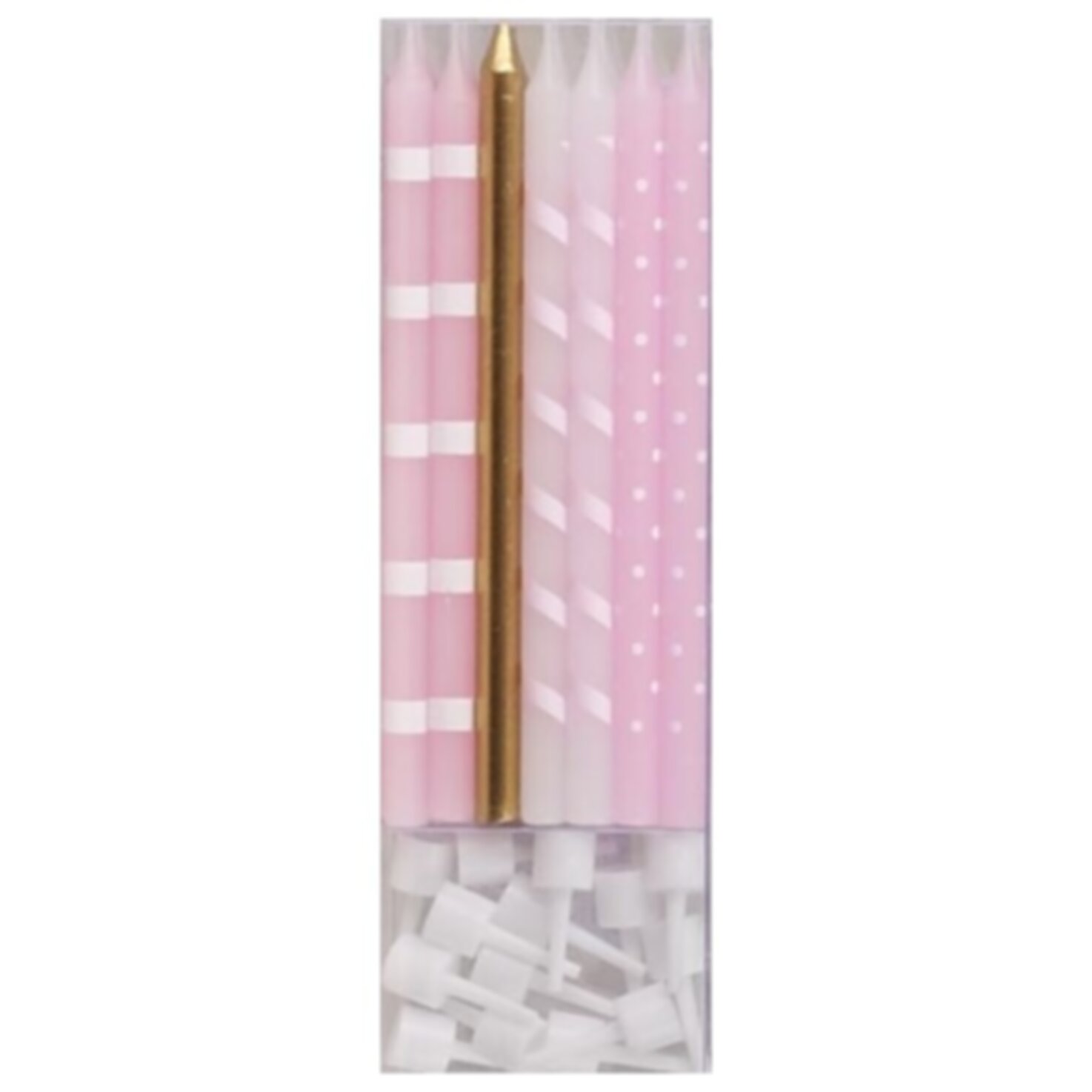 Geburtstagskerzen gold & pink 14 Stück