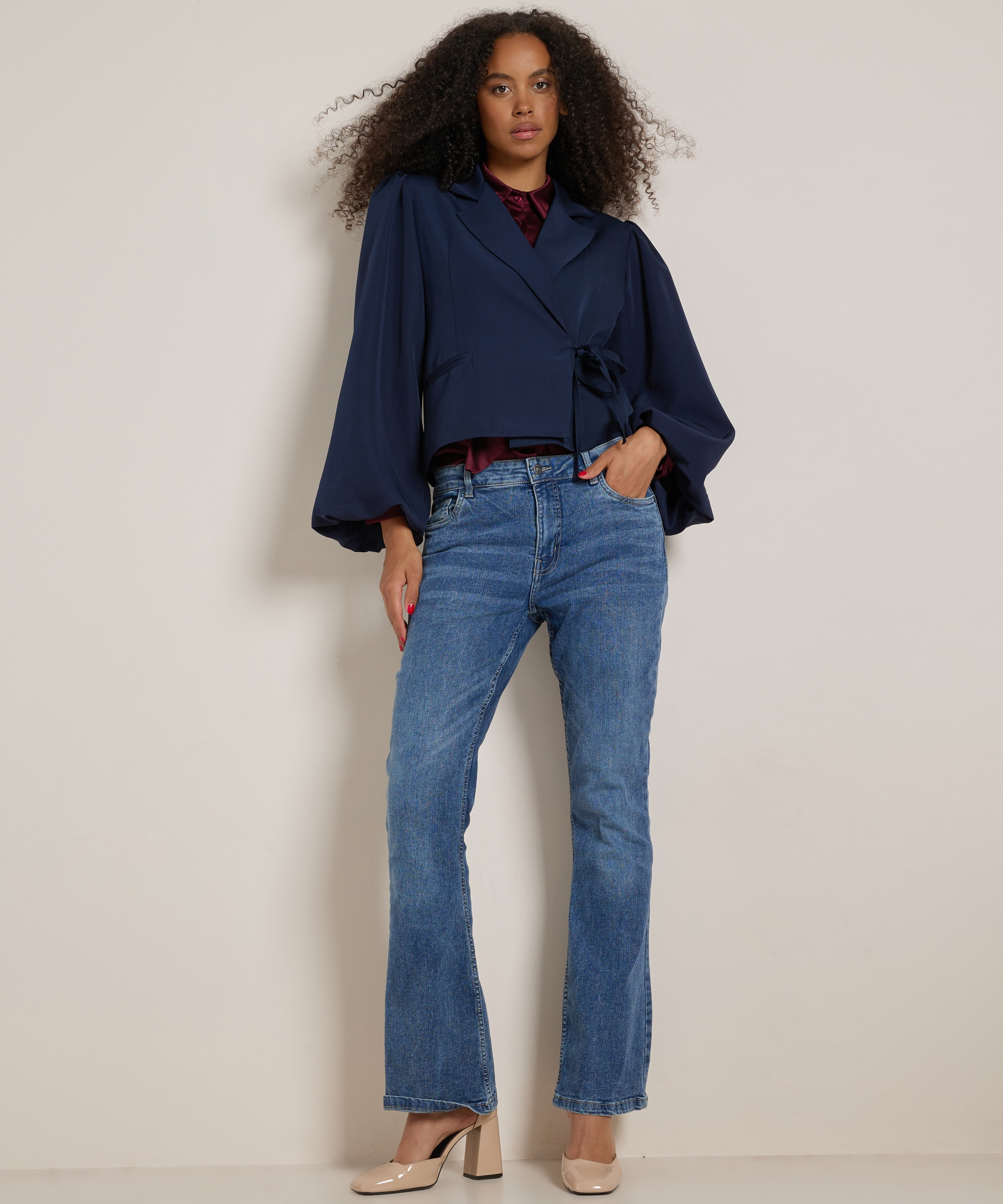 blouse met knoopdetail