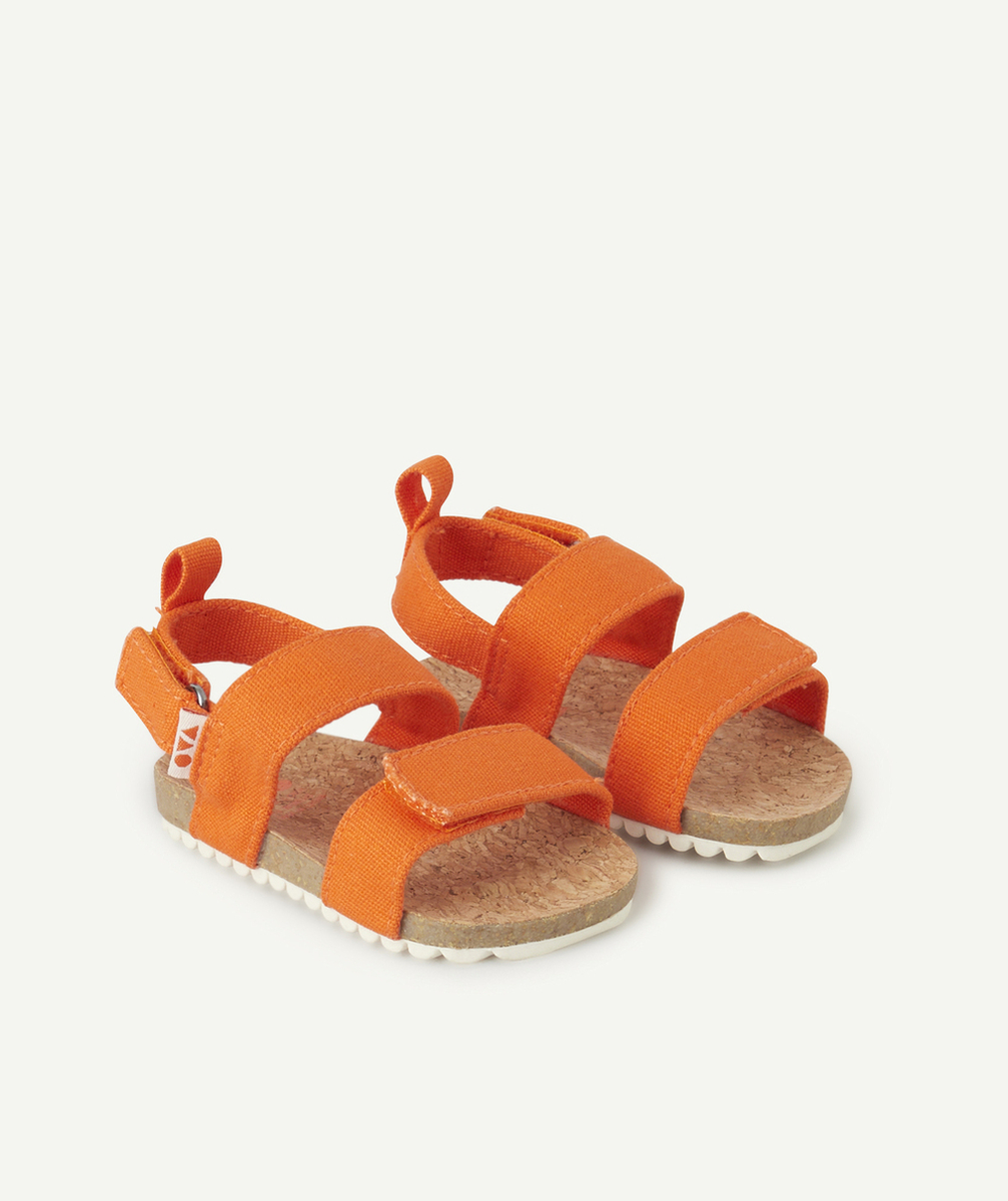 sandales ouvertes bébé garçon à scratch oranges