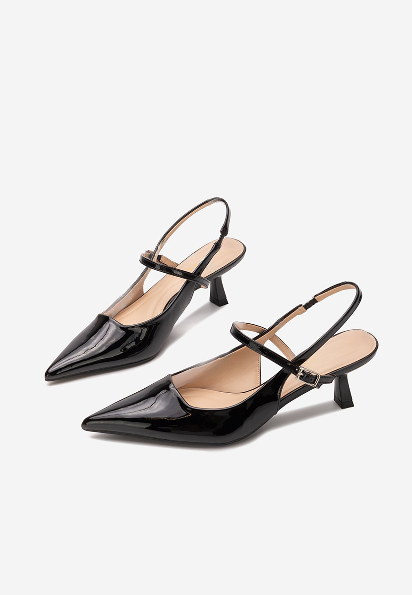 Chaussures slingback noirs Evalia