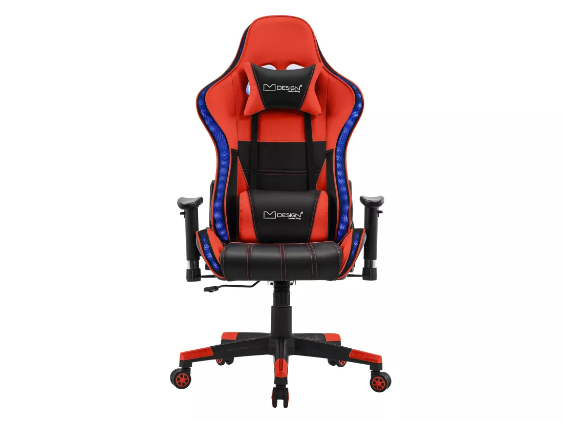 LED Gaming Chair Chaise de bureau Chaise pivotante Réglable Bluetoothboxes ML-Design