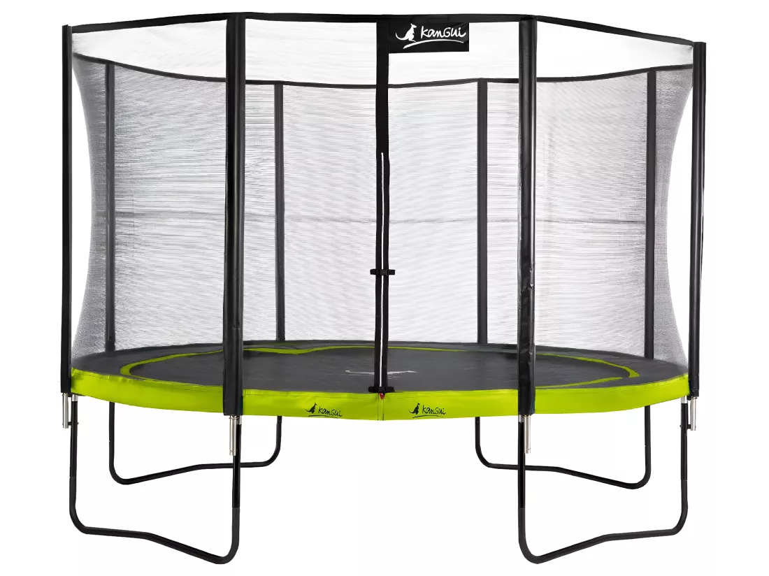 Kangui - Trampoline de jardin rond 430 cm + filet de sécurité | PUNCHI Vert 430