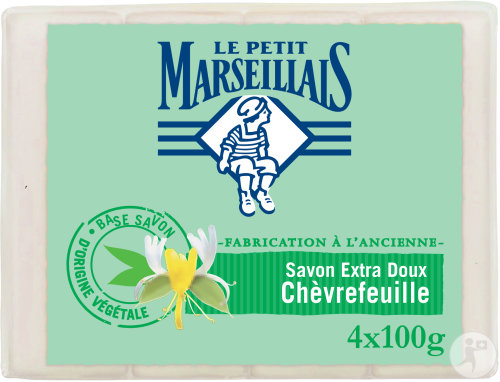 Le Petit Marseillais Savon Extra Doux Fabrication À L'Ancienne Chèvrefeuille 4x100g