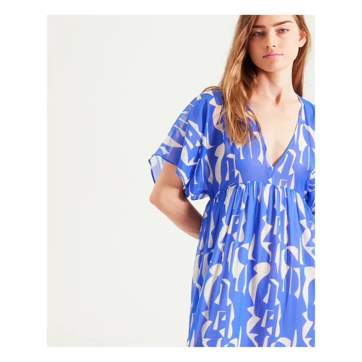 Sacrécoeur Robe Nour Imprimée | Bleu roi
