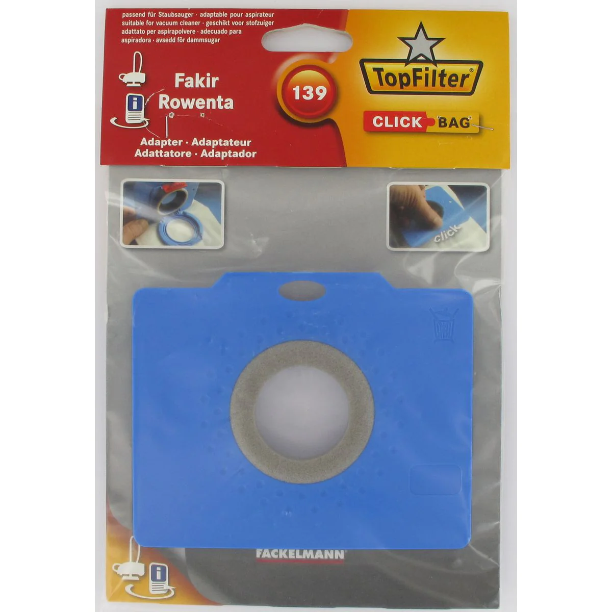 Boite de 4 sacs aspirateurs universels Top Filter avec Adaptateur Clic