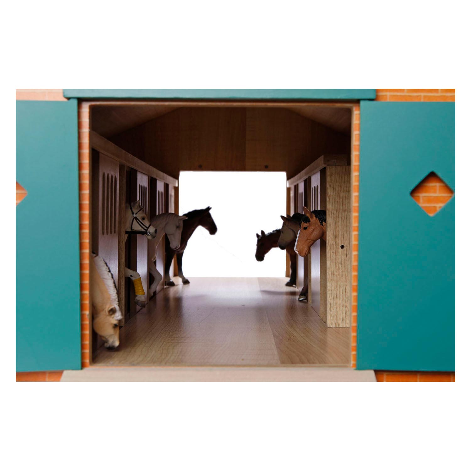 Kids Globe Paardenstal met 7 boxen, 1:24