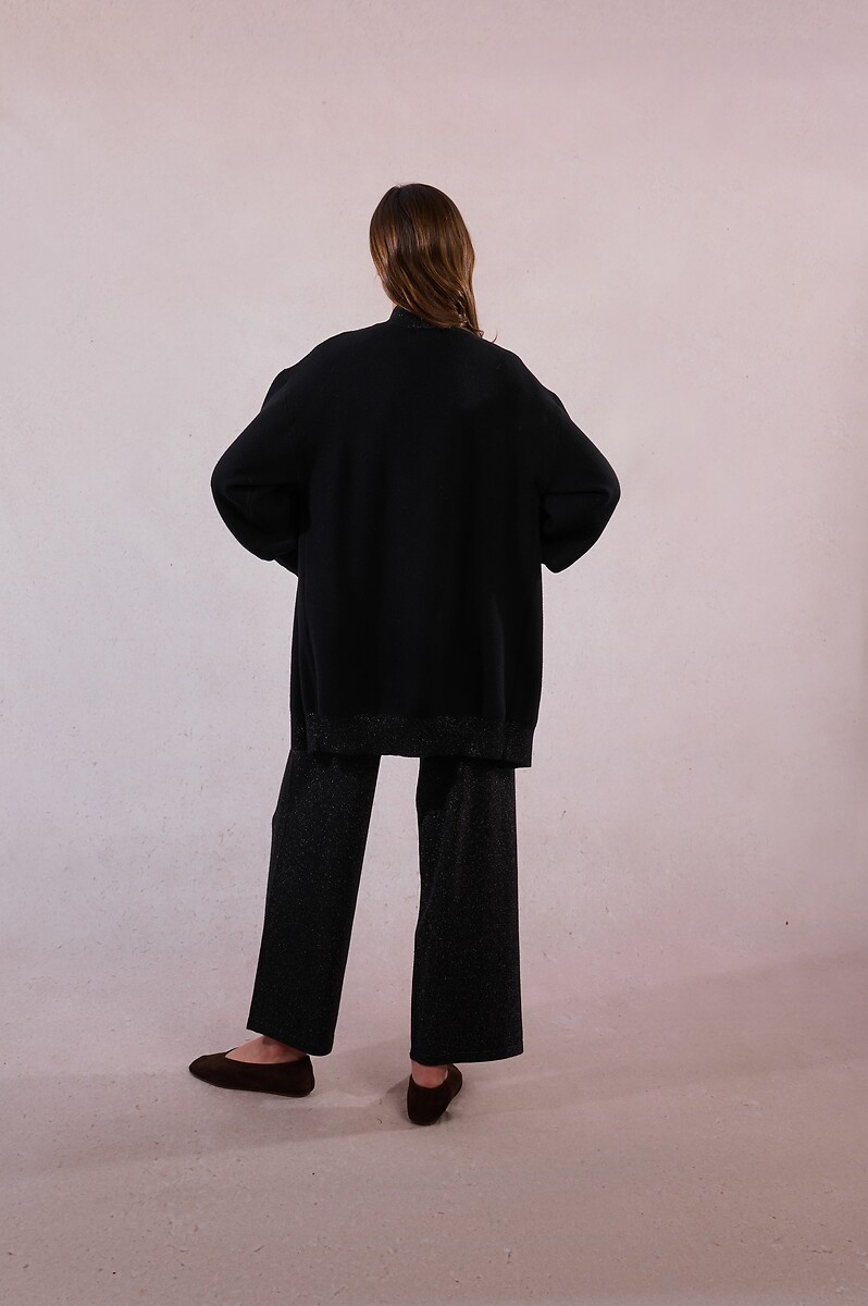 MOLLY BRACKEN<br>Colete aberto em tricô iridescente