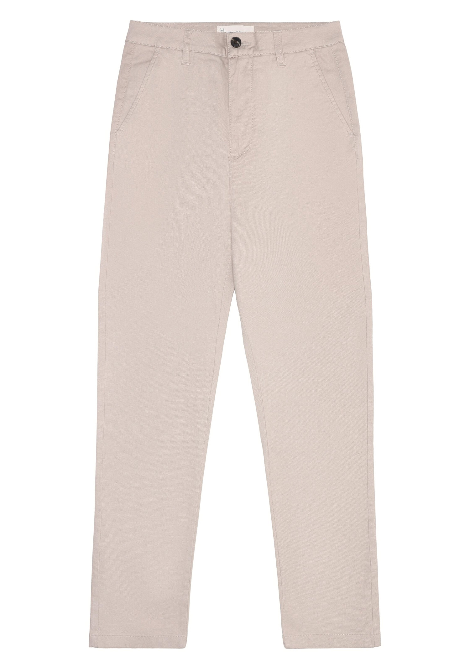 Knowledge Cotton Apparel Damenhose Iris Mom Canvas Pique Chino Light Feather Gray