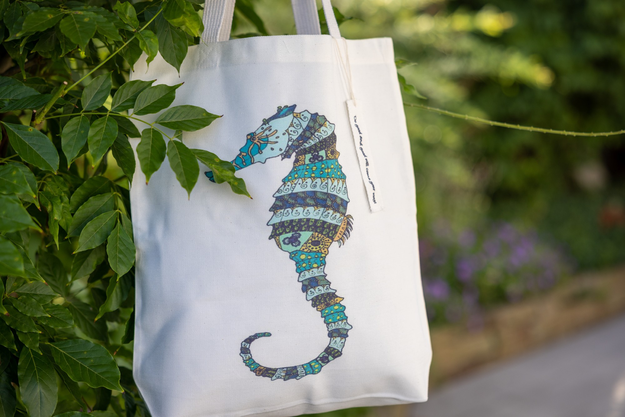 Stoffbeutel 'Seepferdchen', multicolor, L 40 cm, B 9 cm, H 40 cm günstig bestellen