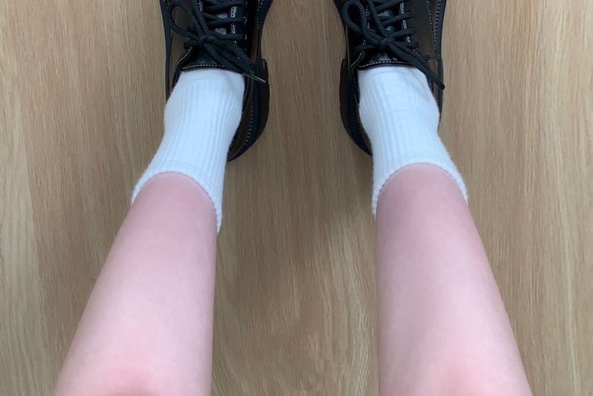 DURAC - Veterschoenen met plateauzool van imitatieleer