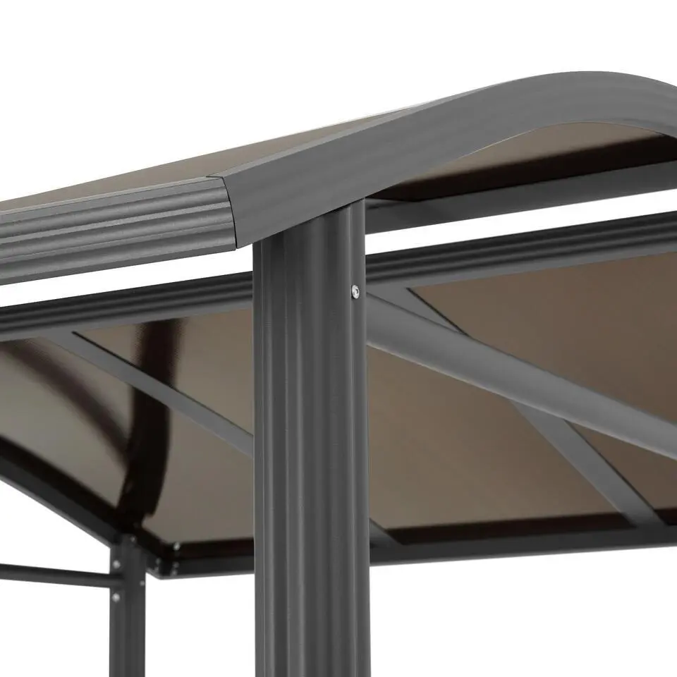 tectake Barbecue-overkapping Asado 2,4x1,5x2,34m, Grijs