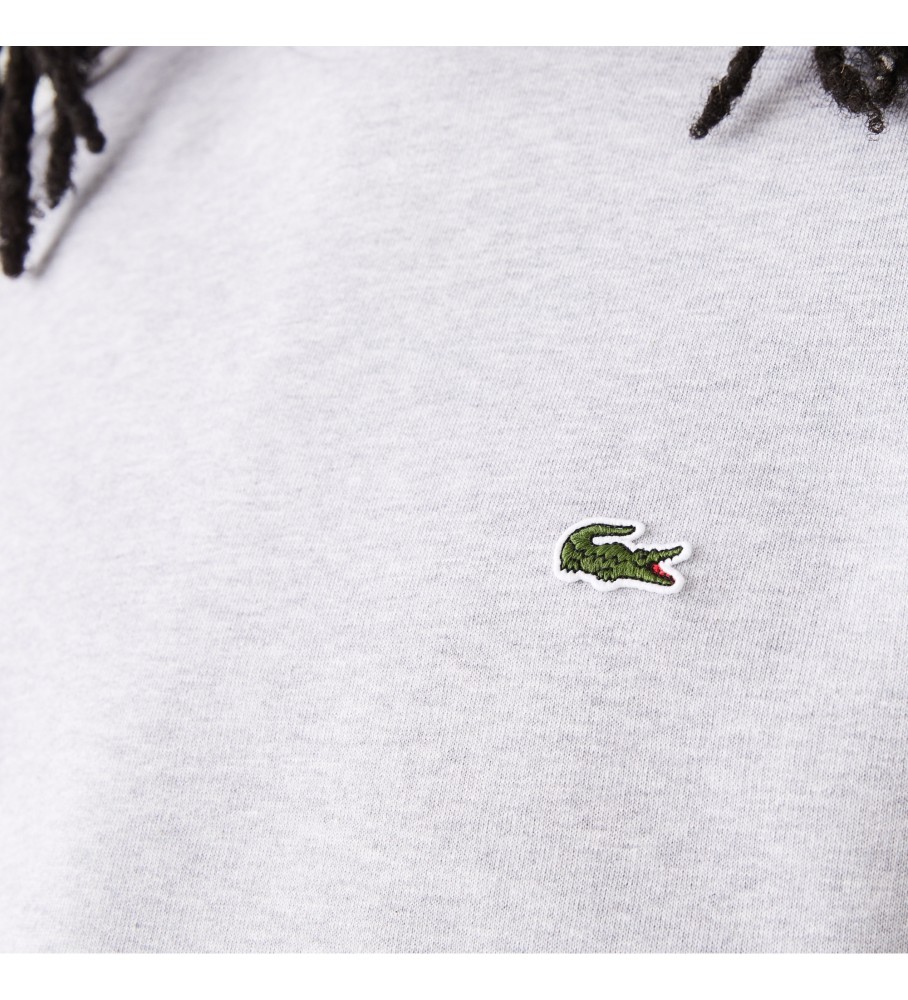 Moletom Lacoste de algodão escovado cinza