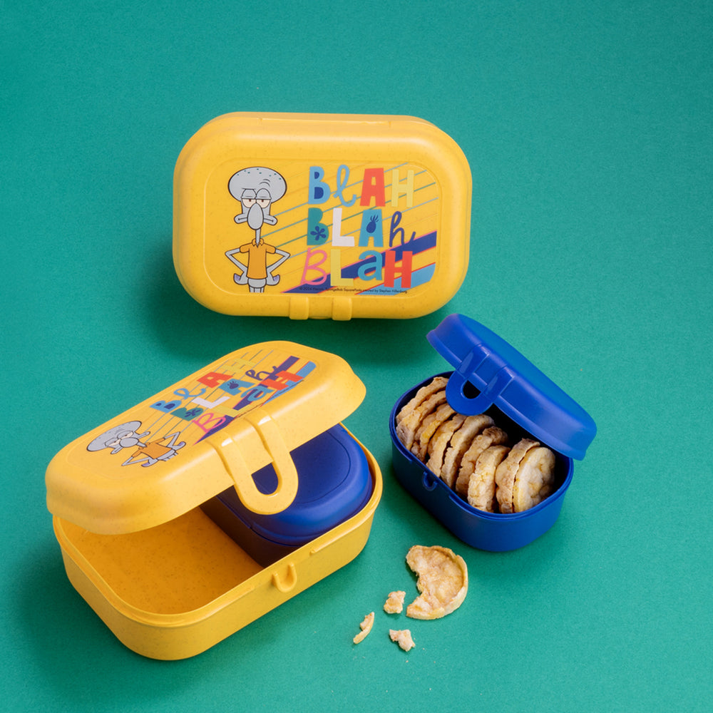 Køb Koziol Organic Honey Yellow Lunch Box Sæt Pascal Ready Mini Spongebob Squidward