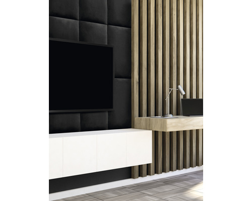 Wandkussen Matt Velvet zwart fluweellook 30 x 60 cm