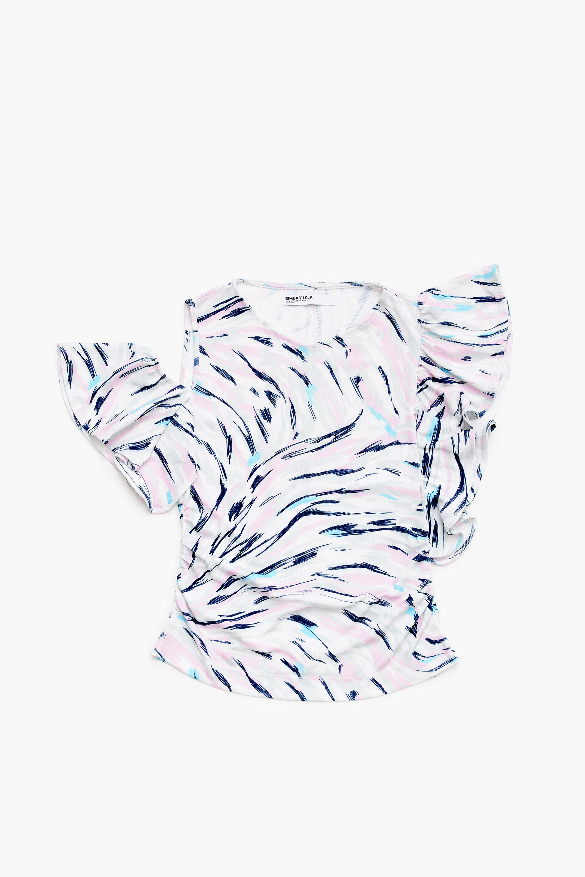 Camiseta com estampa de asa de borboleta branca